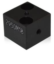 Triaxial mounting block, 2-56 threaded holes (potentially for 2220E, 7250A/AM1, 320C52), 4-40 mounting screws
