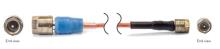 Low noise, coaxial, lightweight, flexible, PFA cable, 120-in, hex/knurled M3 plug to hex/knurled 10-32 plug