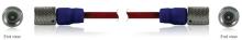 Low noise coaxial cable, red TFE jacket, 120-in, 10-32 plug to 10-32 plug