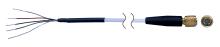 4-conductor, low noise, shielded silicone cable, 120-in, 4-socket plug (AY) to pigtails