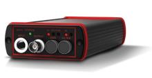 Rechargeable single channel signal conditioner, input binder conn, bridge output via BNC jack, gain x1, x10, x100